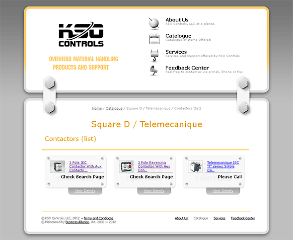«KSO Controls»: Товарная группа в каталоге продукции
